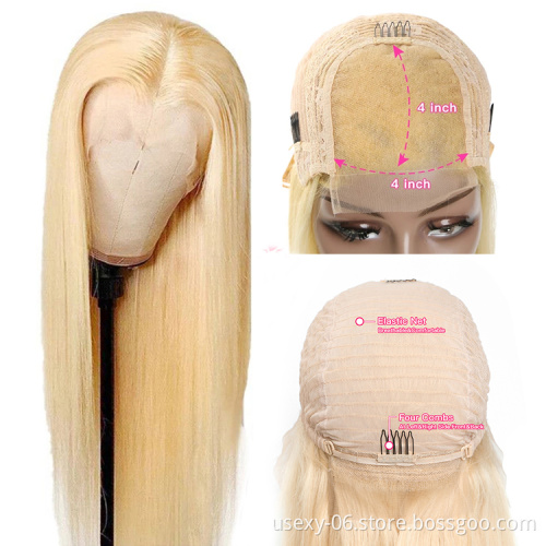 Hot sale 613 transparent lace front wig,Brazilian 613 blonde front lace human hair wig,40 inch 613 virgin hair human hair wigs